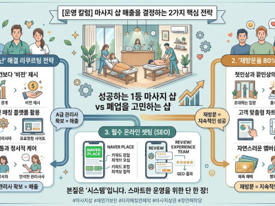 [운영 칼럼] 마사지 샵 매출을 결정하는 2가지 핵심: 'A급 관리사 구인'과 '재방문율 80%'의 비밀